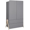 Armoire 2 Portes Et 2 Tiroirs Swing Gris