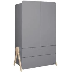 Armoire 2 Portes Et 2 Tiroirs Swing Gris