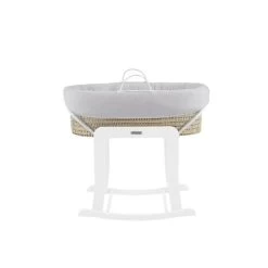 Couffin En Fibres Naturelles Blanc Et Gris