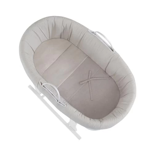 Couffin En Fibres Naturelles Blanc Et Nature Beige 2 Couffin En Fibres Naturelles Blanc Et Nature Beige – Image 2