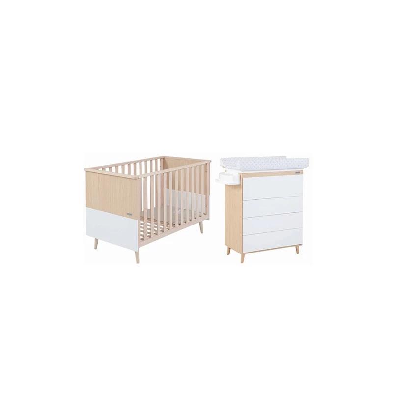 Chambre Duo Nature Avec Lit 70x140 Et Commode De Bain MICUNA Waterwood Blanc 1 Chambre Duo Nature Avec Lit 70x140 Et Commode De Bain MICUNA Waterwood Blanc
