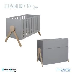 Chambre Duo Swing Avec Lit 60x120 MICUNA Gris