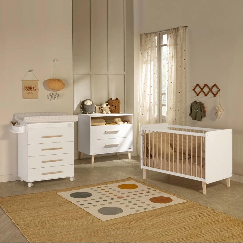 Lit Bébé 120x60 Trévi MICUNA Blanc/cire Naturelle 3 Lit Bébé 120x60 Trévi MICUNA Blanc/cire Naturelle – Image 3
