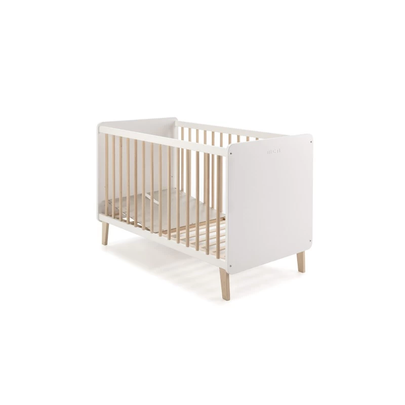 Lit Bébé 120x60 Trévi MICUNA Blanc/cire Naturelle