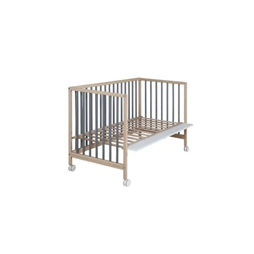 Lit Bébé à Barreaux Mountain Gris Nuit Et Bois (60 X 120 Cm) 2 Lit Bébé à Barreaux Mountain Gris Nuit Et Bois (60 X 120 Cm) – Image 2