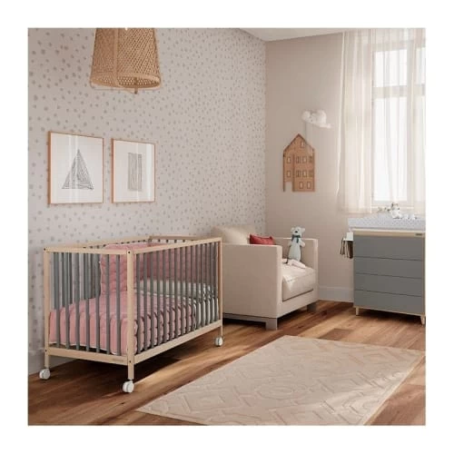 Lit Bébé à Barreaux Mountain Gris Nuit Et Bois (60 X 120 Cm) 6 Lit Bébé à Barreaux Mountain Gris Nuit Et Bois (60 X 120 Cm) – Image 6