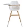 Micuna - Chaise Haute Ovo Original One Plus Blanc/Naturel Harnais Blanc Bleu