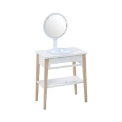 Lavabo Micussori Micuna Blanc White/Bois Naturel